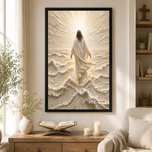 Jesus Walking on Water Canvas Poster, Wall Art, Room Aesthetic, Jesus Picture, Wall Painting Posters, Art Print