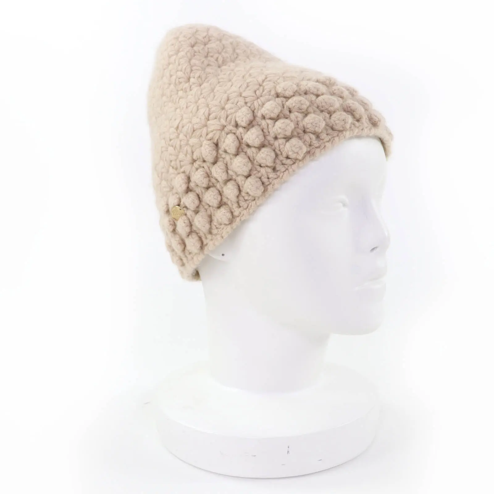 Pre-owned CHANEL Cashmere Small Leather Goods COCO Mark Knit Cap