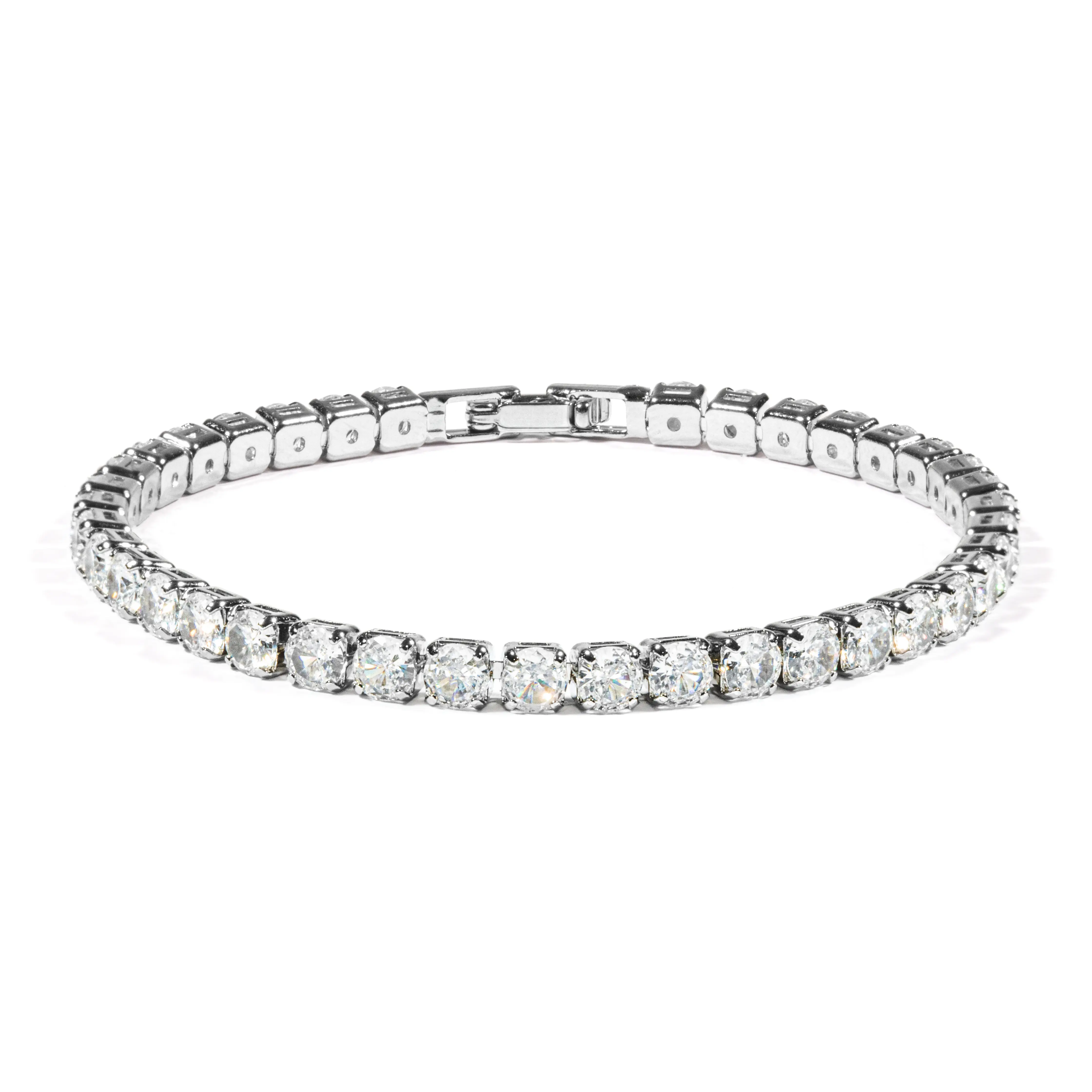 Round CZ Diamond Tennis Bracelet