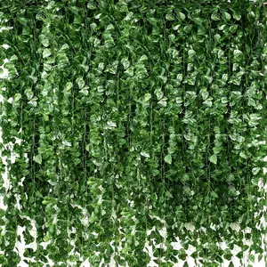 24 Piece Spring Artificial Ivy Wreath, UV Resistant Fake Vine, Plant Leaves, Artificial Faux Greenery, Home Bedroom Party Garden Wall Room Decor Hanging Vines, Home Decoration