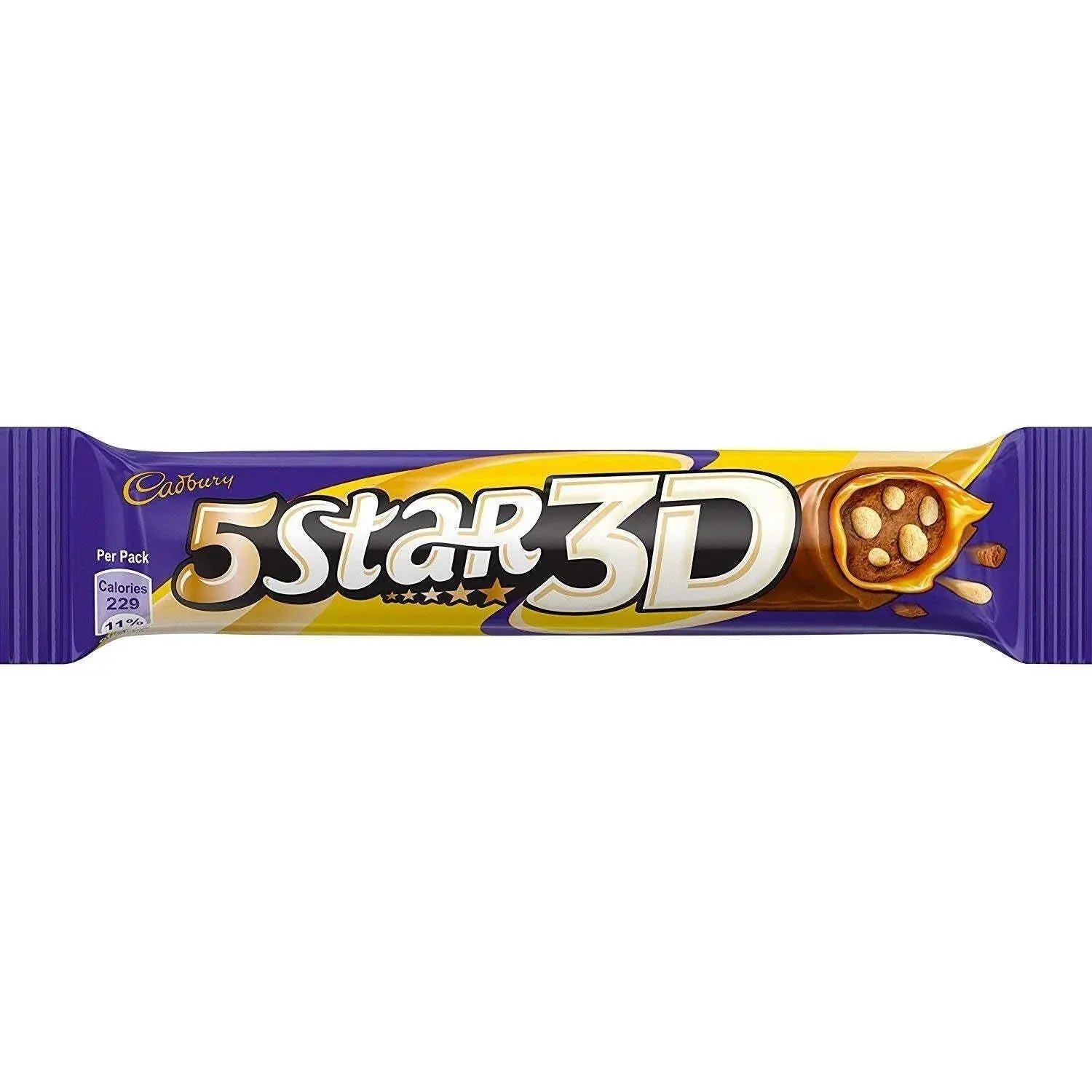 Cadbury Import 5 Star 3D Milk Chocolate Caramel Bar 24.7 g 24ct
