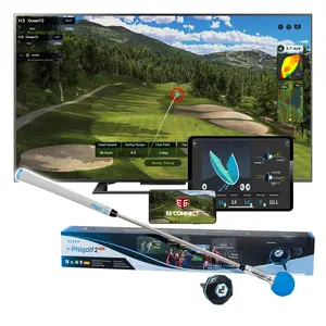 PHIGOLF 2 FLEX Home Golf Game Simulator with Motion Sensor & Swing Stick for Android iOS E6 Connect 38000 Courses Worldwide Interactive Golf Experience Portable Space-Saving Travel-Friendly