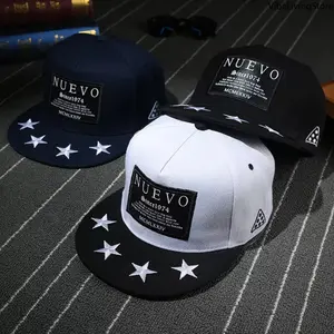 Unisex 4 Star Embroidered Flat Brim Baseball Cap - Casual Hip Hop Sun Hat for Outdoor Sports & Events