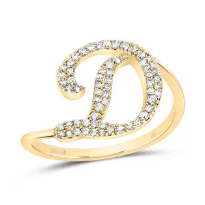 1/5Ctw-Dia Nk Gift Initial "D" Ring (1.97 grams)