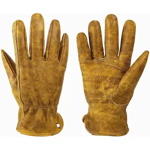 Heavy Duty leather work Gloves,Safety Cowhide Leather Garden Working Gloves for Men/Women,Driving,Yard work