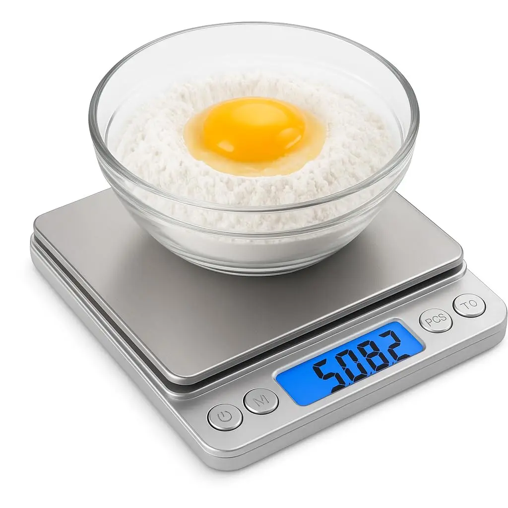 Small Digital Scale,1kg/0.1g,Kitchen Scale,Food Scale,with Blue Backlit LCD Display, 6 Units, Auto Off, Tare, PCS Function, 1000G