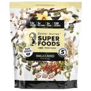 Dr. Murray's Super Foods, 3 Seed Protein Powder, Pumpkin + Flax + Sunflower, Vanilla, 2 lb (908 g)