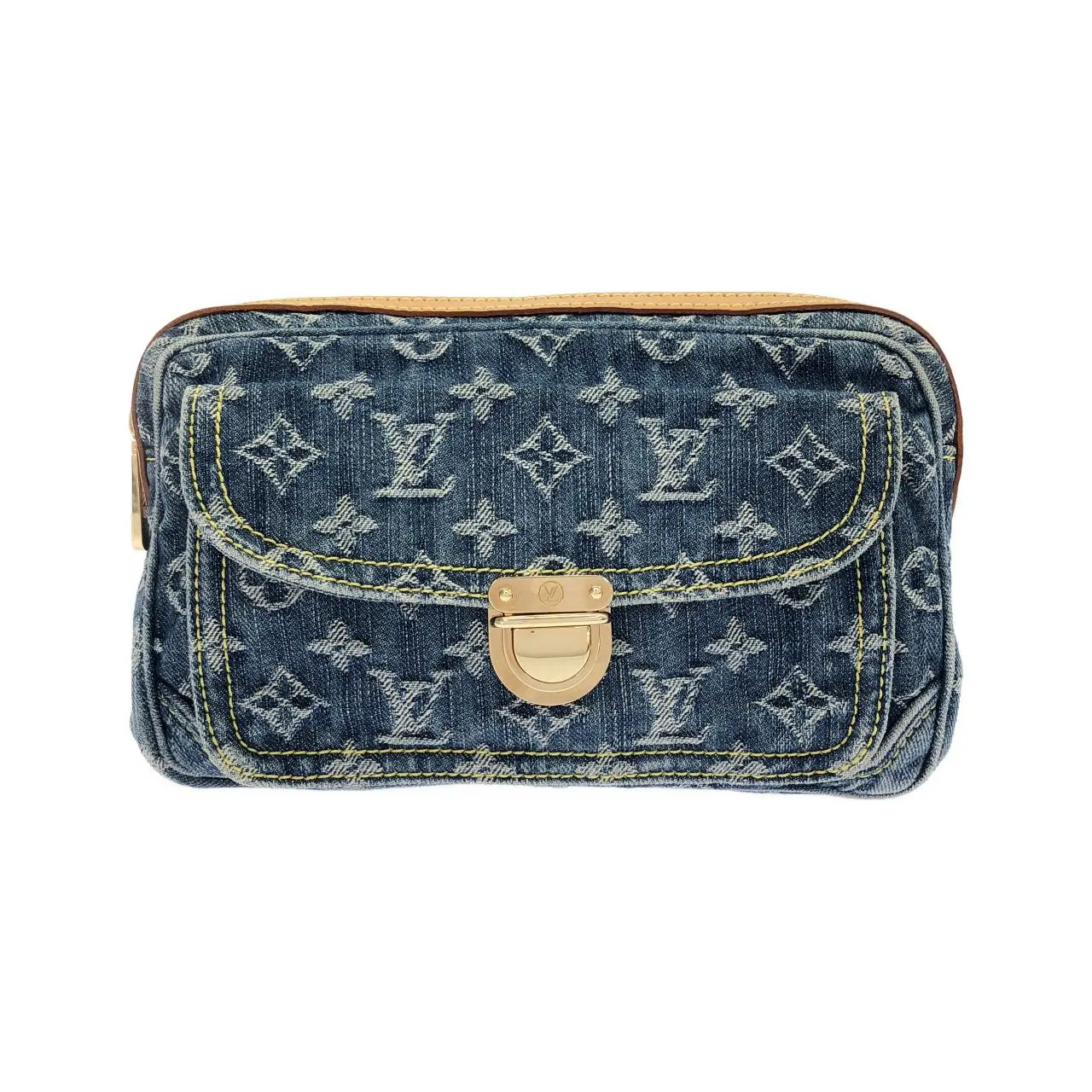 Pre-owned Louis Vuitton Denim Shoulder Bags Monogram Bumbag
