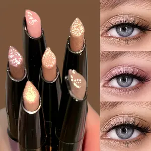 6 Pcs Pearl Eyeshadow Sticks Set Highlighter Long Lasting Makeup Waterproof  Eyeshadow Pencil Easy To Apply Compact Silkworm Pens Beauty Cosmetic