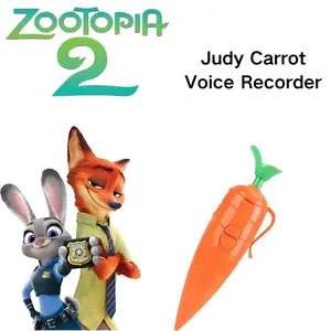 Judy & Nick Carrot Mini Voice Recorder Electronic Sound Toy Can Write Graffiti Ballpoint Pen Novelty Voice Recorder Pen Gift Portable
