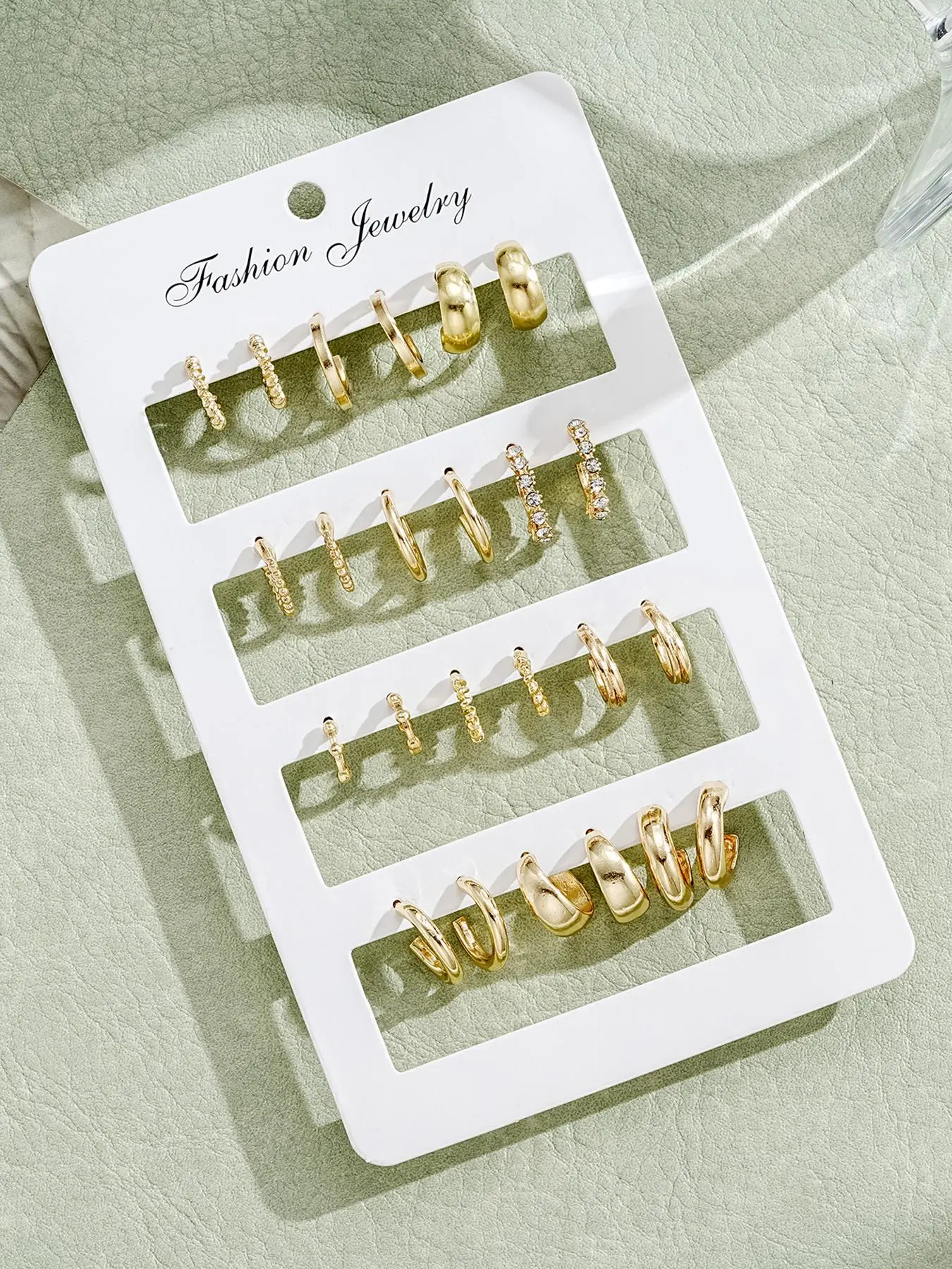 Fashionable Rhinestone Decorated Hoop Earrings, Fashion Jewelry for Party, Daily Decor, Trendy All-match & Exquisite Jewelry for Birthday Gift, Hoop Earrings Set