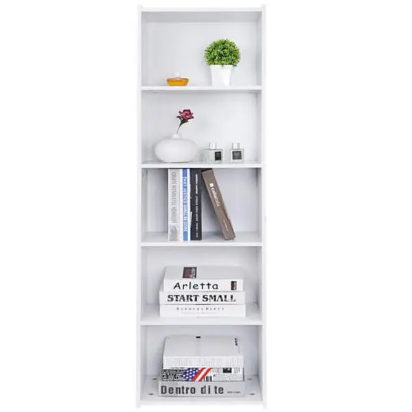 ZENSTYLE 5-Tier Narrow Wood Cube Bookshelf - Aesthetic Bookshelf, Multi-Functional Storage Organizer, Home Room Decor, Small Space Shelves, Living Room Indoor Furniture