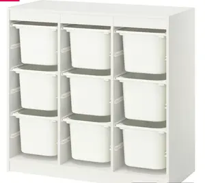 Ikea TROFAST Storage Combination with Boxes, White Room Divider Organizer 39x17 3/8x37” – Modular Kids Toy Storage Unit with Pull-Out Bins for Playroom, Bedroom & Home Organization