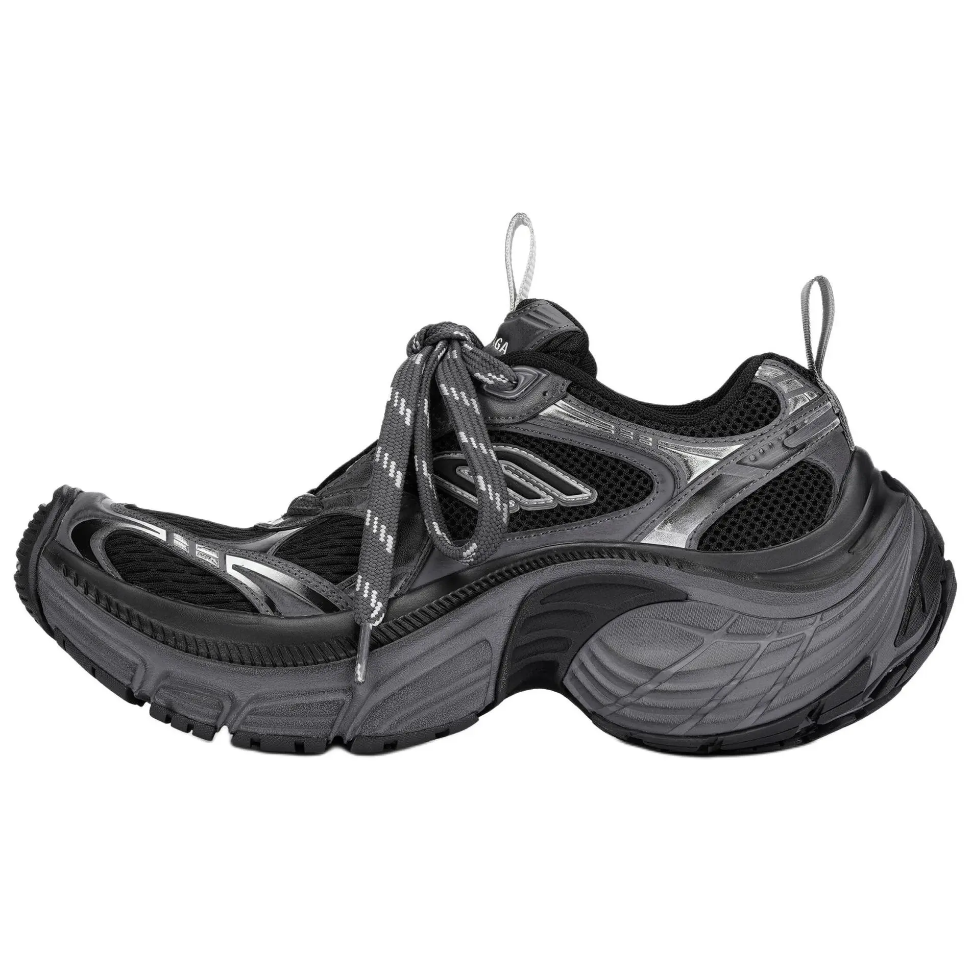Balenciaga 6XL Lace-Up Thick Sole Low-Top Dad Sneakers - Men's Black Casual Footwear, Maison Mihara Athletic Trainer