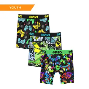 PSD Youth Boys Gamer Hype Youth Boxer Brief 3 Pack  - Soft, Breathable and Stretch Comfortable Underwear