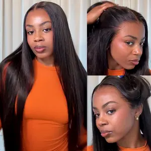 [13x6 GLUELESS WIG] Megalook Straight 13x6 Transparent Lace Front Wigs Human Hair Pre-everything Glueless Wig 180% Density Natural Hairline Beginner Friendly lueless Wig 180% Density Natural Hairline Beginner Friendly