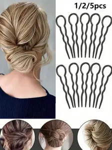 Elegant U-Shaped Hairpins, French Style Hairpin，Durable Plastic Hair Fork Sticks, Versatile Headwear Clips for Women - Ideal for Back to School Accessory, Hair Styling Clips|Minimalist Hairpins|Durable Hairpins, Hair Accessories