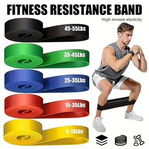 5pcs Resistance Bands Set, Pull-Up Assist Band, Exercise Band, Elastic Band, Long Resistance Band Kit, Ideal for Fitness, Training, Physical Therapy, Workout Bands