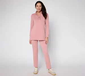 Belle by Kim Gravel Regular ScubaLuxe Sparkle Half-Zip Tunic