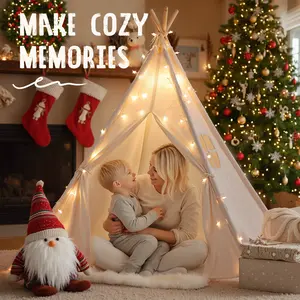 Sumbababy Kids Teepee Tent & Play Tent Wooden Multifunction Playhouse Toys House for Boys Girls Portable Indoor Outdoor Gift for Children 47x47x70 inch Spacious Multi Scenario Use