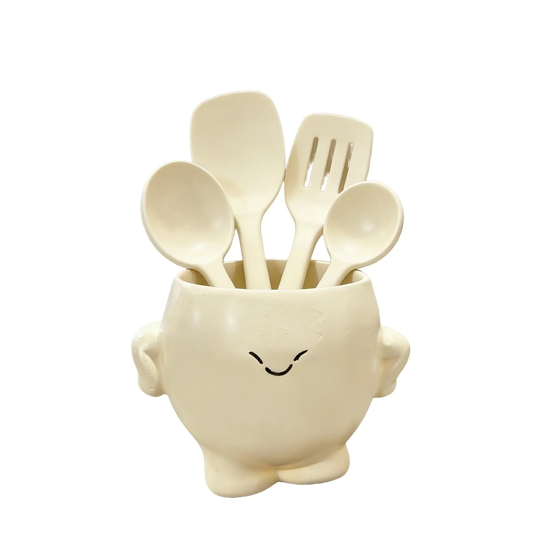 Cute Resin Kitchen Utensil Storage Box, Chopstick Holder, Mini Desktop Organizer, Decorative Planter, Home and Restaurant Use