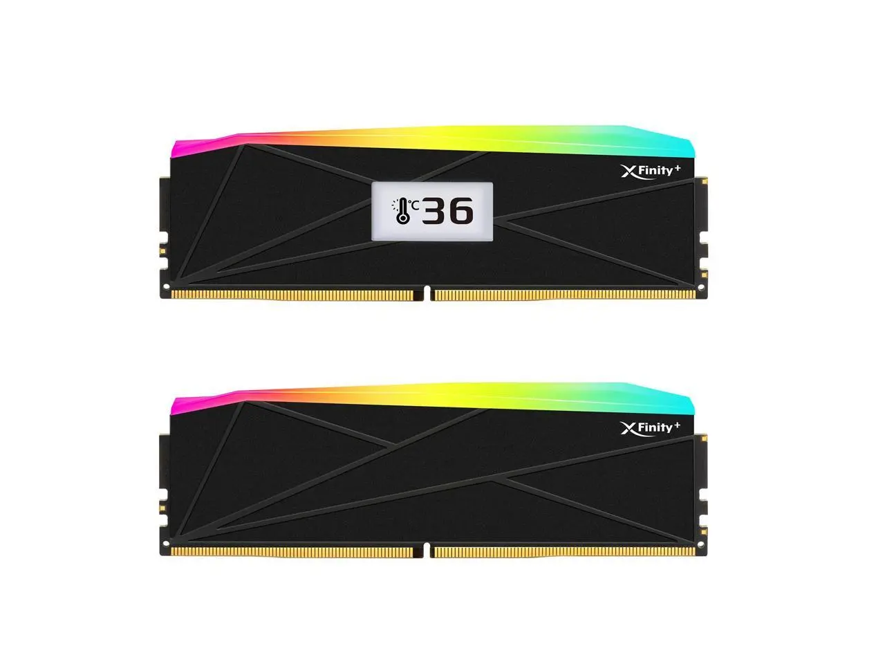 V-COLOR OLED XFinity+ DDR5 32GB (2x16GB) 6000MHz CL30 1.35V SK Hynix IC RGB Gaming Desktop Memory with Built-in Panel, Black, for AMD EXPO (OTMXFAL1660830KWK)