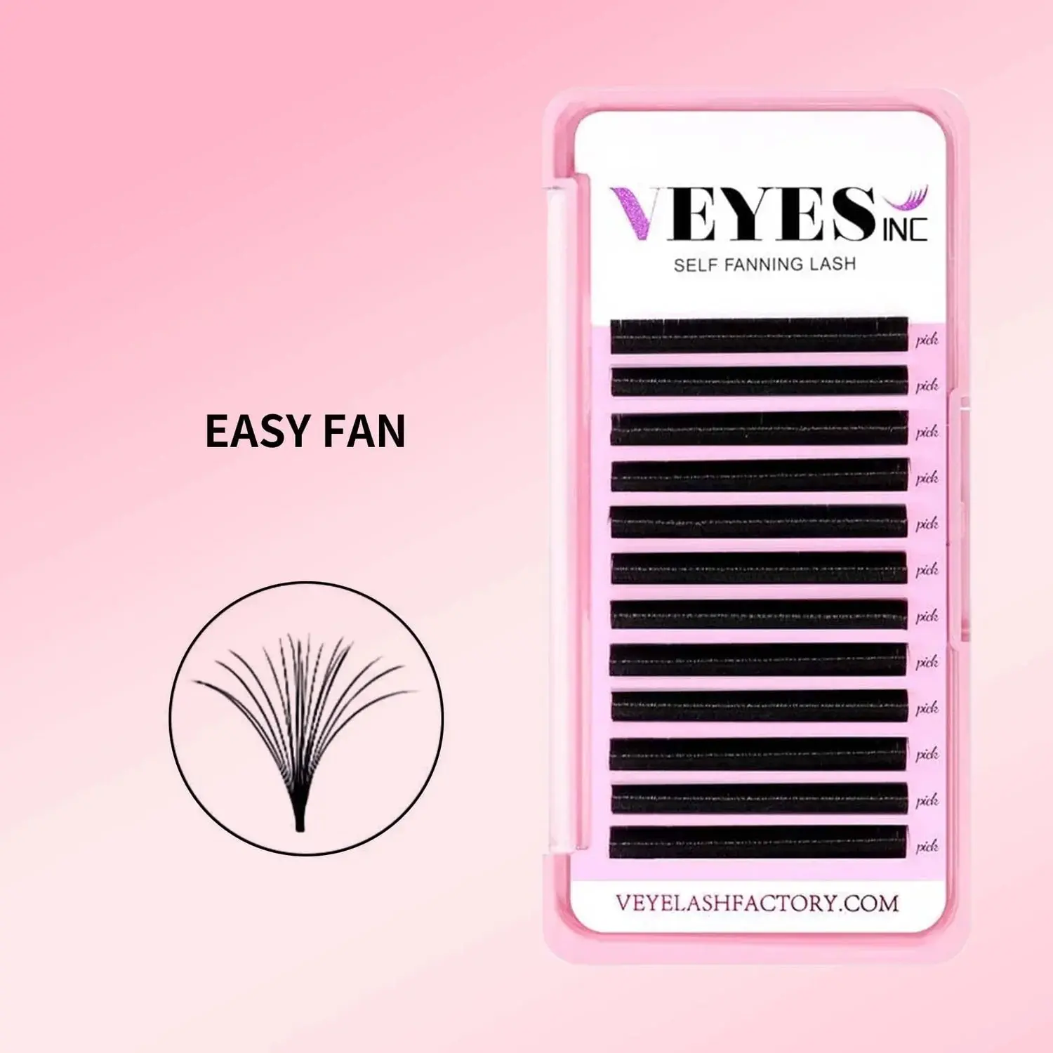 Self-Fanning Cosmetic Eyelash Extensions - 0.03mm Thickness, for Professional Beauty Stylists, Personal Care Use