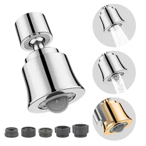 360° Rotatable Faucet Aerator Dual Mode Tap Sprayer SplashProof High Pressure Sink Attachment
