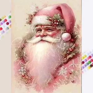 1pcs 5D DIY handmade diamond painting set, 5D diamond art set, DIY decoration, Santa Claus, snowflakes, berries diamond painting set full round drill DIY, mosaic, diamond art, DIY art home decoration, suitable for Halloween and Christmas.