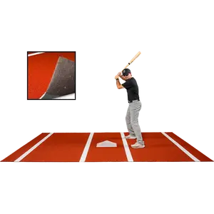 6 × 12 Proball Baseball Hitting Mat - Clay Poly, Painted Plate, Urethane-Coated Backing