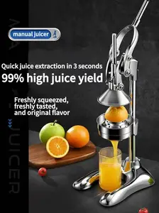 Manual Cold Press Slow Juicer | Cast Iron, Aluminum Alloy, Stainless Steel Masticating Juicer | Cold Press Juicer Machines | Heavy Duty Countertop Juice Press for Fresh Juice | Black Fruit Utensils Squeezer Hand Commercial Grade Citrus