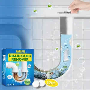 12pcs Drain Cleaning Tablets, Effortless Toilet Sink Sewer Unclogging Solution, Odor Removal, Clog Relief, Home Maintenance Essentials