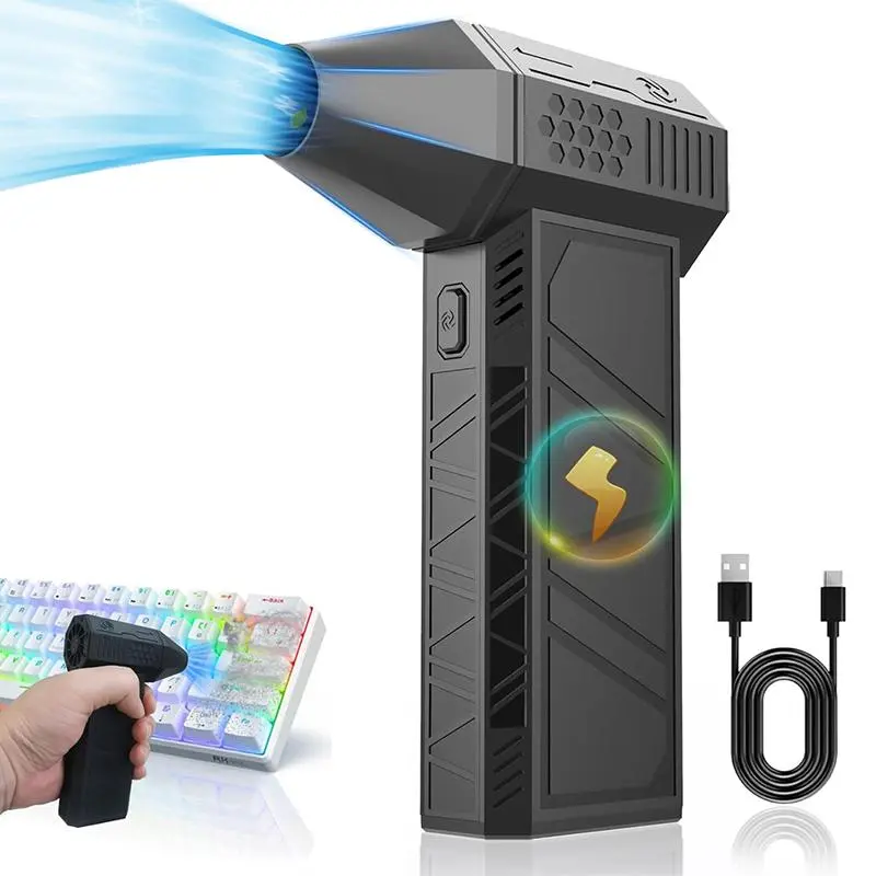 Portable Mini Jet Fan, Jet Blower, 3-speed Adjustable Rechargeable Car Dryer, Cordless Hair Dryer, Car Dryer, Suitable for Cars, Computers, Keyboards, Handheld Portable Blower, Car Blower For Drying