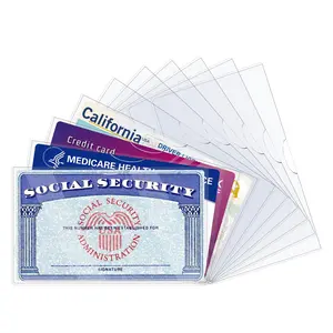 10 Pack Social Security Card Protector Sleeves, Ultra Clear & Durable 31Mil Waterproof SSN/New Medicare/Credit Card Holder, Soft ID/Debit/Credit/Business Card Holder