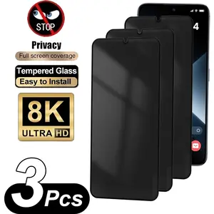 3-Pack Anti-Spy Tempered Glass Protective Screen Protector for Galaxy A Series A73 5G/A53 5G/A71 5G/A70e/A17 5G Series, Privacy Protection Film, Anti-Peep Mobile Phone Film, Anti-Spy Glass Film