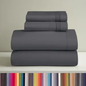 1800 Series 4 Piece Deep Pocket Sheets 100% Soft Microfiber Bed Sheets Set Gray for Comfortable Sleep Ideal for Everyday Use