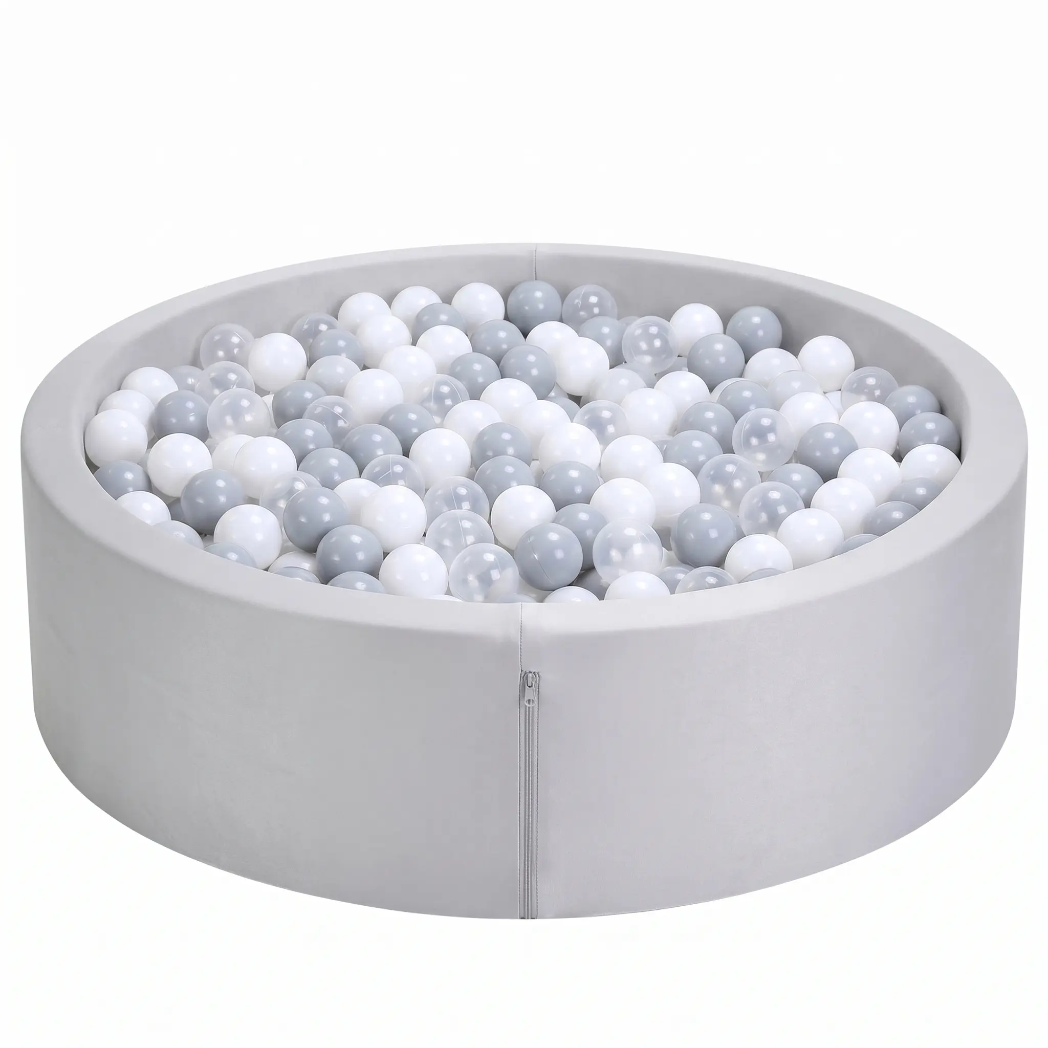 Apojungle Sturdy High-Density Foam Ball Pit, 33.5" Round Baby Play Pit, Non-Toxic & Skin-Friendly for Indoor Play.Toddler Round Ball Pit Playpen, Soft Foam Ball Pool with Milk Silk Fabric, Safe & Cozy Play Space for Babies (No B