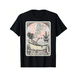 Quick Delivery Tarot Card The High Priestess Mystic Humorous Skeleton Costume T- for Men and Women mama shirt t-shirt shortsleeve crewneck casual wear varsity