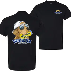 Twisted Tea "Hound" Graphic T-Shirt — Double-Sided Beer-Themed Tee, Crew Neck, Short Sleeve, Casual Streetwear Style, Unisex, Trendy T-Shirt
