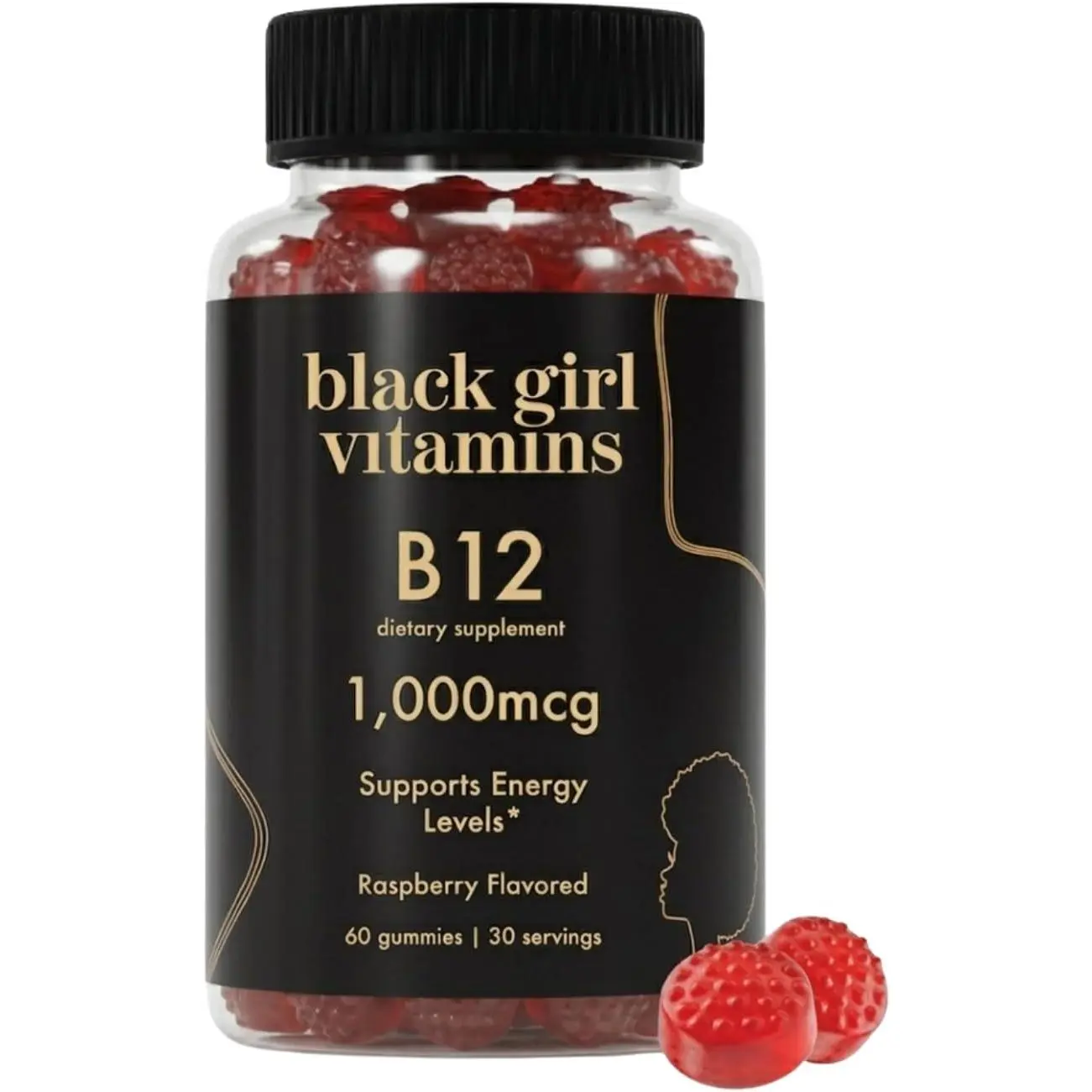 Black Girl Targeted Vitamin B12 Gummies, 60-Count Nutrition & Wellness Supplement