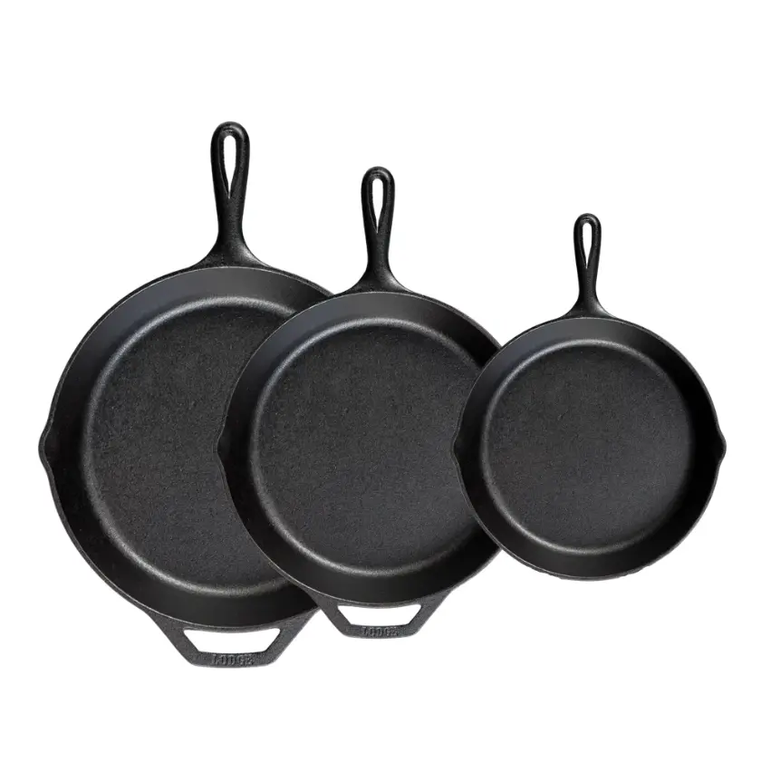 Lodge Cast Iron 3 Piece Seasoned Skillet Set