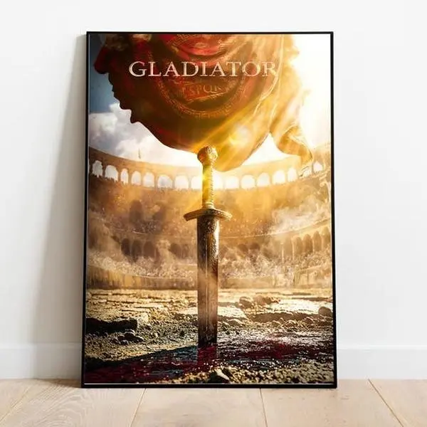 Gladiator Poster, Gladiator Print, Vintage Retro Print, Wall Art Print,  Minimalist Movie Poster,  Movie Poster, Home Decor