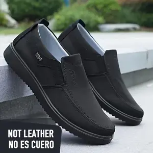 2025 New Men's Slip-On Sneakers/Loafers - Lightweight Non-Slip Rubber Sole, All-Season Comfort, Slip-Resistant Traction for Outdoor Hiking & Urban Commuting - Breathable Fabric Upper, Round Toe Design, NOT LEATHER