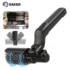 Saker Electric 3-Speed Grill Brush, Cordless BBQ Cleaning Tool, 3 Adjustable Speeds for Deep Cleaning Grill Grates, Perfect for Outdoor Barbecue & Kitchen Use
