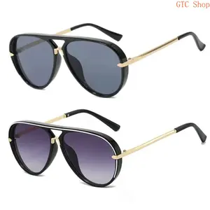 2026 New Arrival Aviation Pilot Sunglasses, Unisex Brand Designer Style with Gold Trim & Black Frame, UV400 Protective Minimal Fashion Shades for Daily Wear, Driving & Street Style