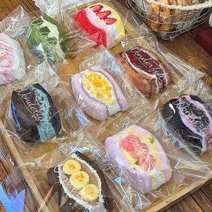 Sandwich Toast Taba Squishy Fruit Swiss Roll Fidget Toys Dessert Bakery Anti Stress Novelty Toy Christmas Party Gifts antiestres