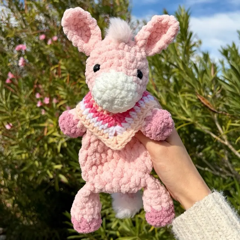 Crochet donkey snuggler