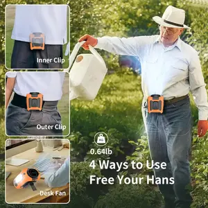 2026 Summer New Upgrade Portable Waist Fan Rechargeable,Digital Display,Abs Material, Hands-Free Personal Cooling Device With 5 Adjustable,Long-Lasting Battery Life, Wearable Cooling  Fan For Cycling,Camping,Traveling,Construction Sites,Outdoor Workers