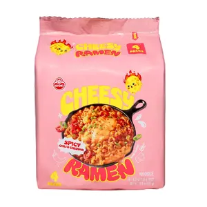 OTOKI Stir-Fry Cheesy Ramen – Spicy Chili & Cheddar Flavor | Bold, Cheesy & Spicy Stir-Fry Korean Instant Noodles (4 Pack, 15.66oz)