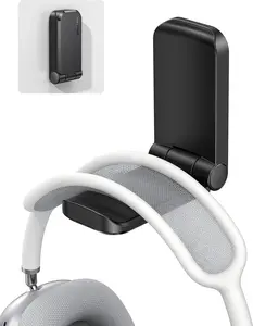 HyperX Sticky Headset Hanger - Adhesive Headphone Holder Hook Mount, Clip Under Desk for Airpods Max, Sennheiser Black